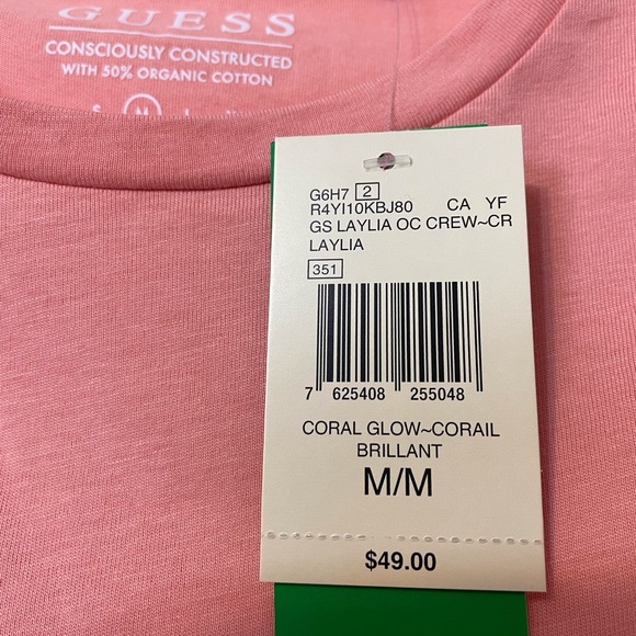 Guess Junior Women’s Coral T-Shirt - Picture 4 of 8